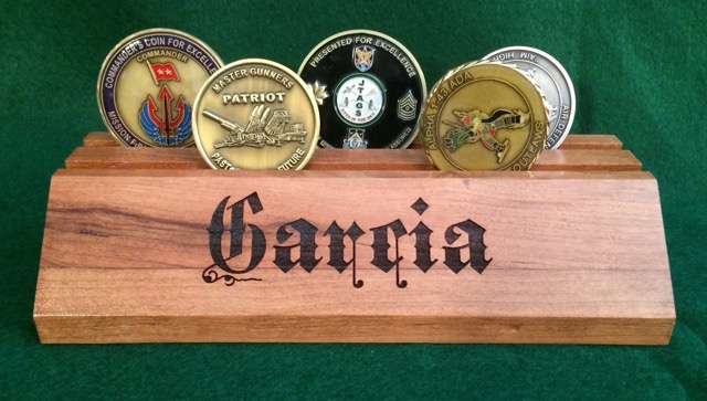 Six Coin Display, Laser Engraved